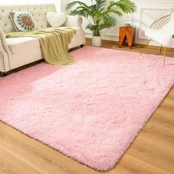 Pink Carpet Living Room Tie-dye Carpet Soft And Fluffy Room Mats large Size Living Room Kid's Bedroom Play Cushion