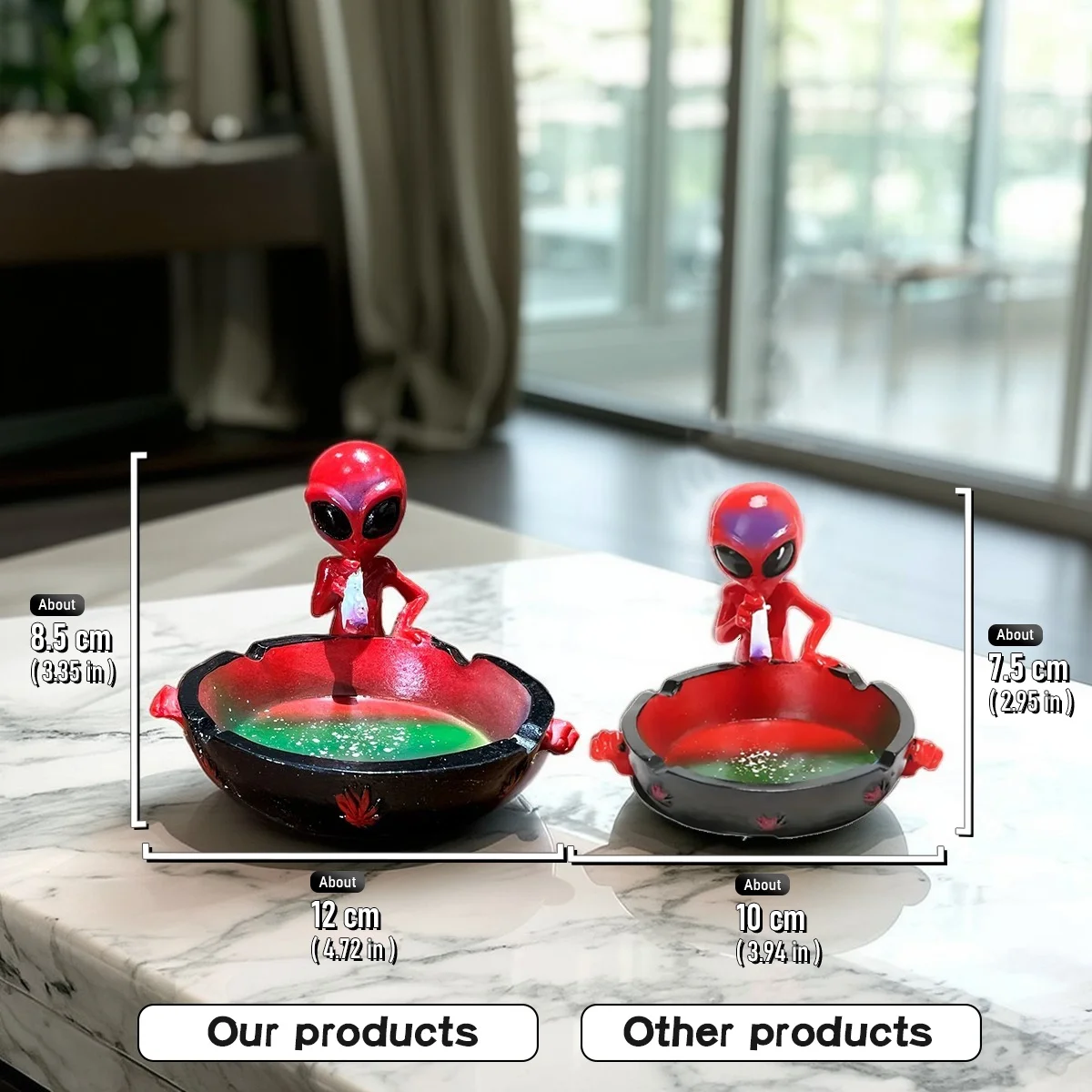 1PC Alien Ashtray ที่เขี่ยบุหรี่เรซิ่นประณีตสไตล์คนต่างด้าว Ashtray Make A ส่วนบุคคล Creative Alien Ashtray