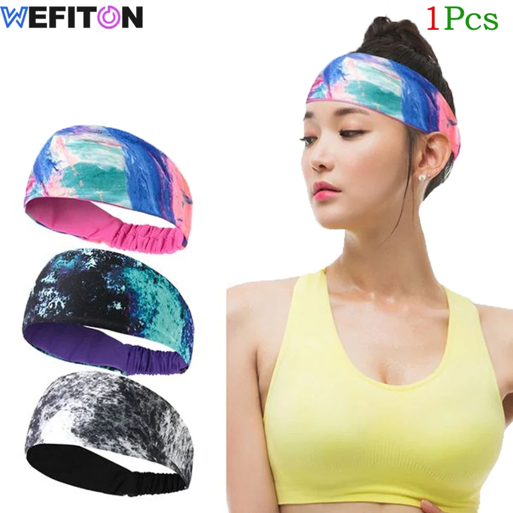 1Pcs Sports Workout Athletic Yoga Moisture Wicking Non-Slip Headband Sweatband Stylish Headscarf fits All Men Women Crossfit Gym