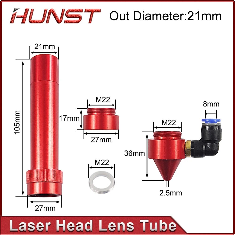 Imagem -03 - Lens Tubo para Corte a Laser e Máquina de Gravura Diâmetro Exterior 21 mm 20 mm F50.8 63.5 mm Hunst-co2