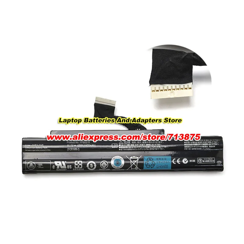 Imagem -02 - Bateria Li-ion Fpb0285 para Laptop Bateria para Série Fujitsu Ah45 h Fujitsu Lifebook Ah552 Ah552sl Células 48wh 11.1v 4400mah Fpb0278 Novo