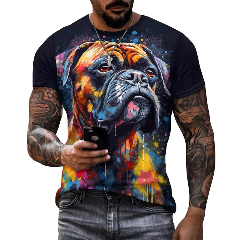 

Funny Pug Dog Graphic T Shirt for Men Clothing 3D Graffiti Doggy Print Tshirt Cute Kids Summer Casual Short Sleeve Women Clothes