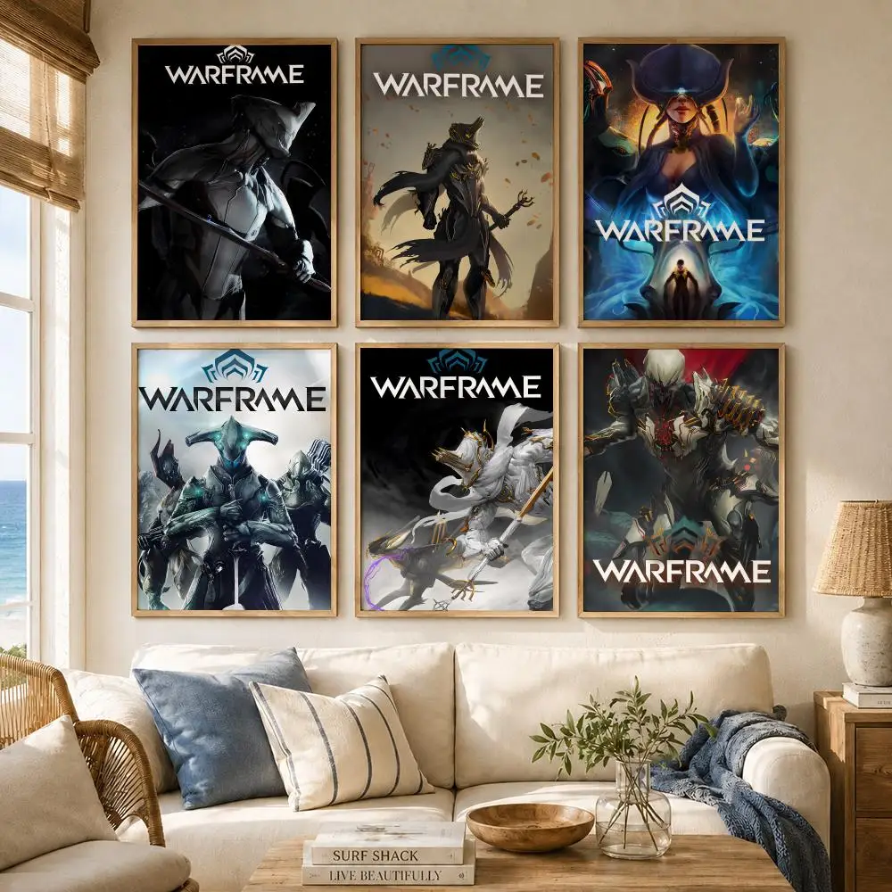 Online Action Game W-Warframe Poster Versatile HD Waterproof Wall Art Self-Adhesive Decor for Any Space Ideal Gift