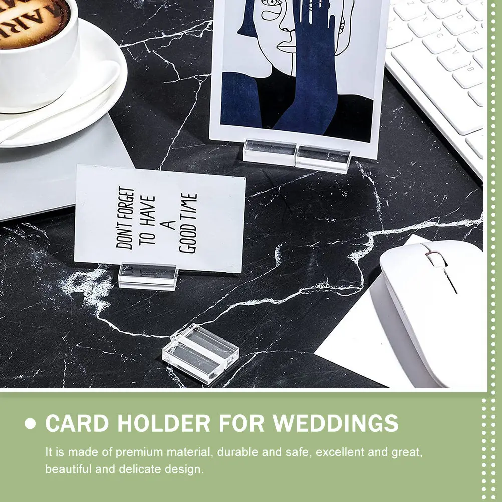 12Pcs Acrylic Card Display Stand Clear Table Number Holders Stable Desktop Sign Holders for Wedding Parties Cafes