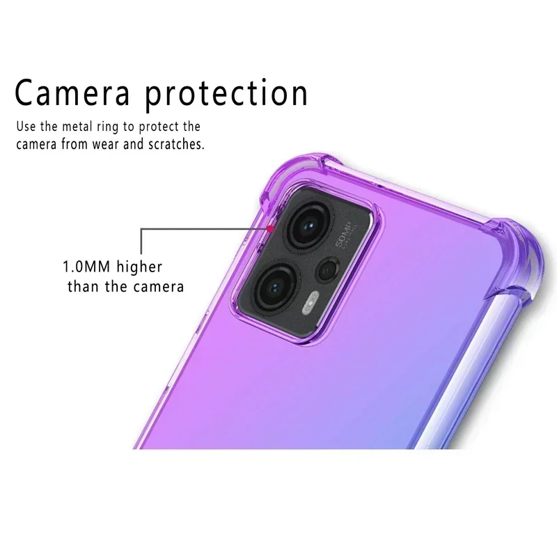 Shockproof Gradient Airbag TPU Case for Motorola Moto G14 G54 G84 G53 G73 G13 G23 G72 G52 G32 G22  Protective Cover Fundas Coque