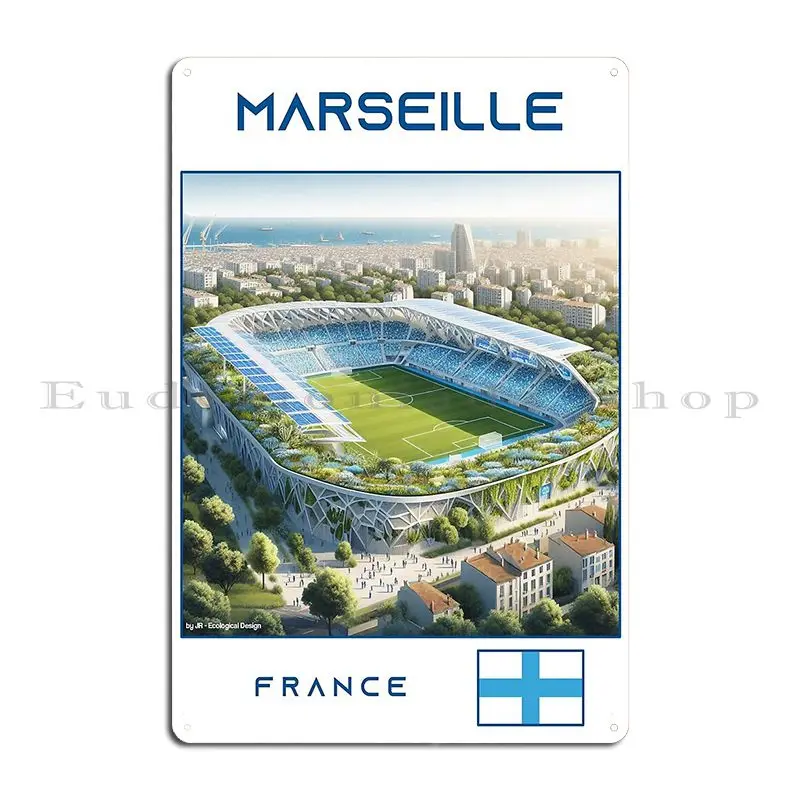 Marseille Stadium Ecological Design Metal Sign Party Home Garage Design Cinema Tin Sign Poster