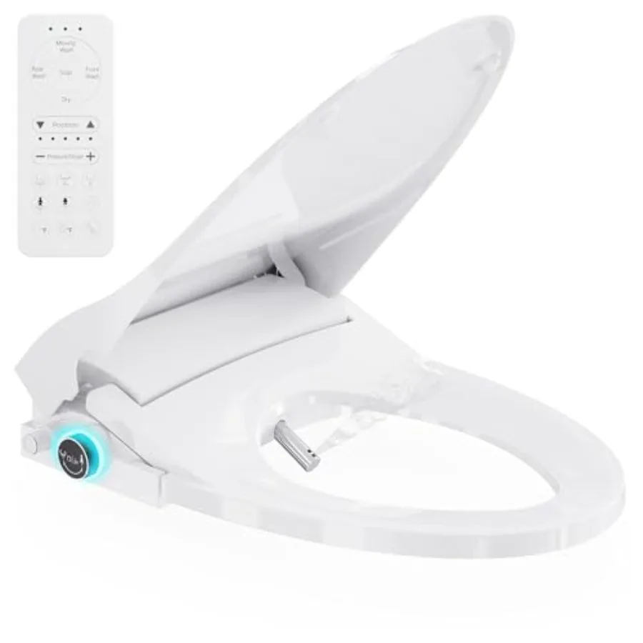 Elongated Bidet Toilet Seat with Heated Seat Warm Air Dryer Instant Warm Water Self-Cleaning Adjustable Nozzle Quiet Soft Close