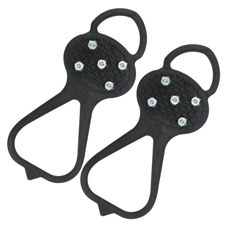 1 Pair of 5-pin Winter Safety Boots, Universal Professional Climbing Shoes, Anti Slip Ice and Snow Camping Walking Shoes