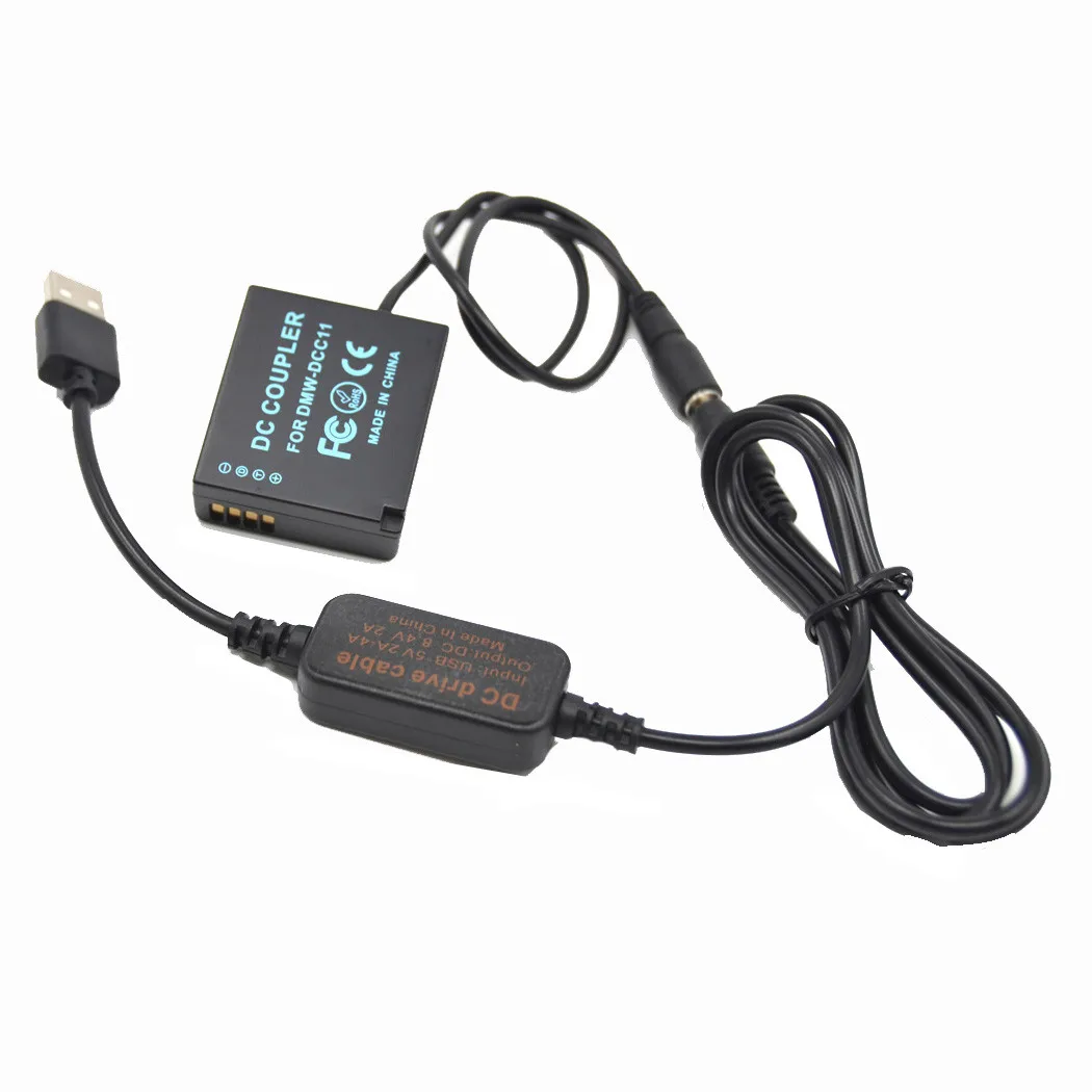 شاحن بنك الطاقة مع كابل USB ، بطارية الدمية ، DMC-GF6 Lumix GF5 GF3K GX7 S6 ZS100 LX100 GX80 GX85 ZS200 TZ100 ، 5 فولت ، 5 فولت