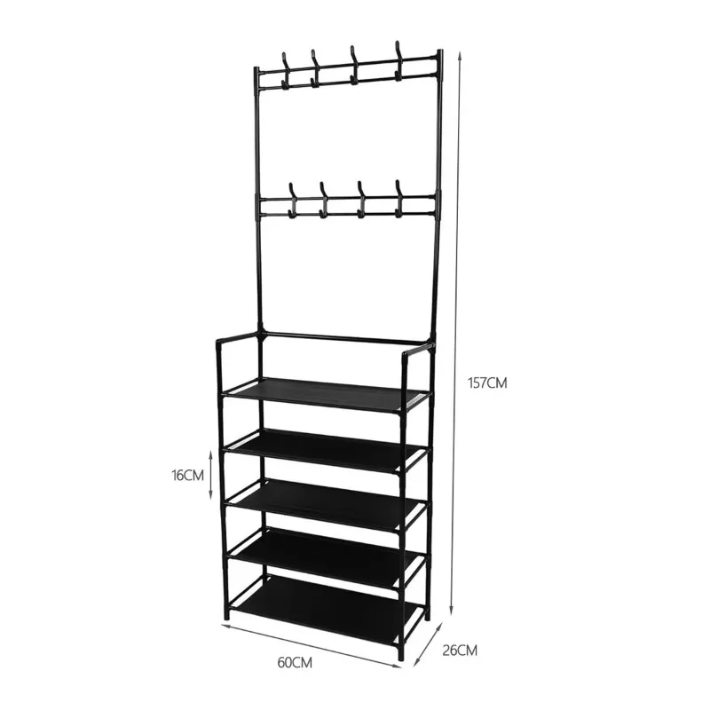 Foldable metal modern style saves space and is environmentally friendly, living room shoe rack and clothing storage rack