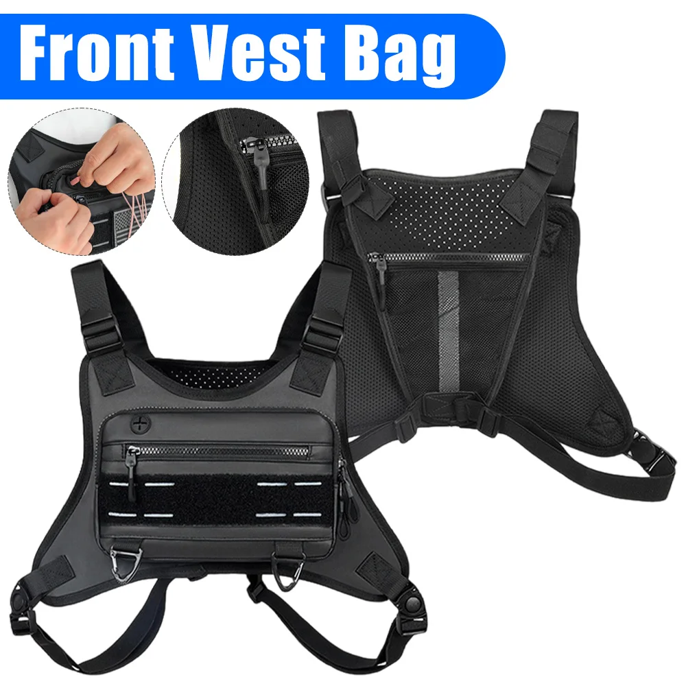 

Sports Chest Bag for Men Women Front Chest Pack Running Vest Bag With Pocket Anti-Theft Chest Bag Hip Hop Streetwear Vest Bags