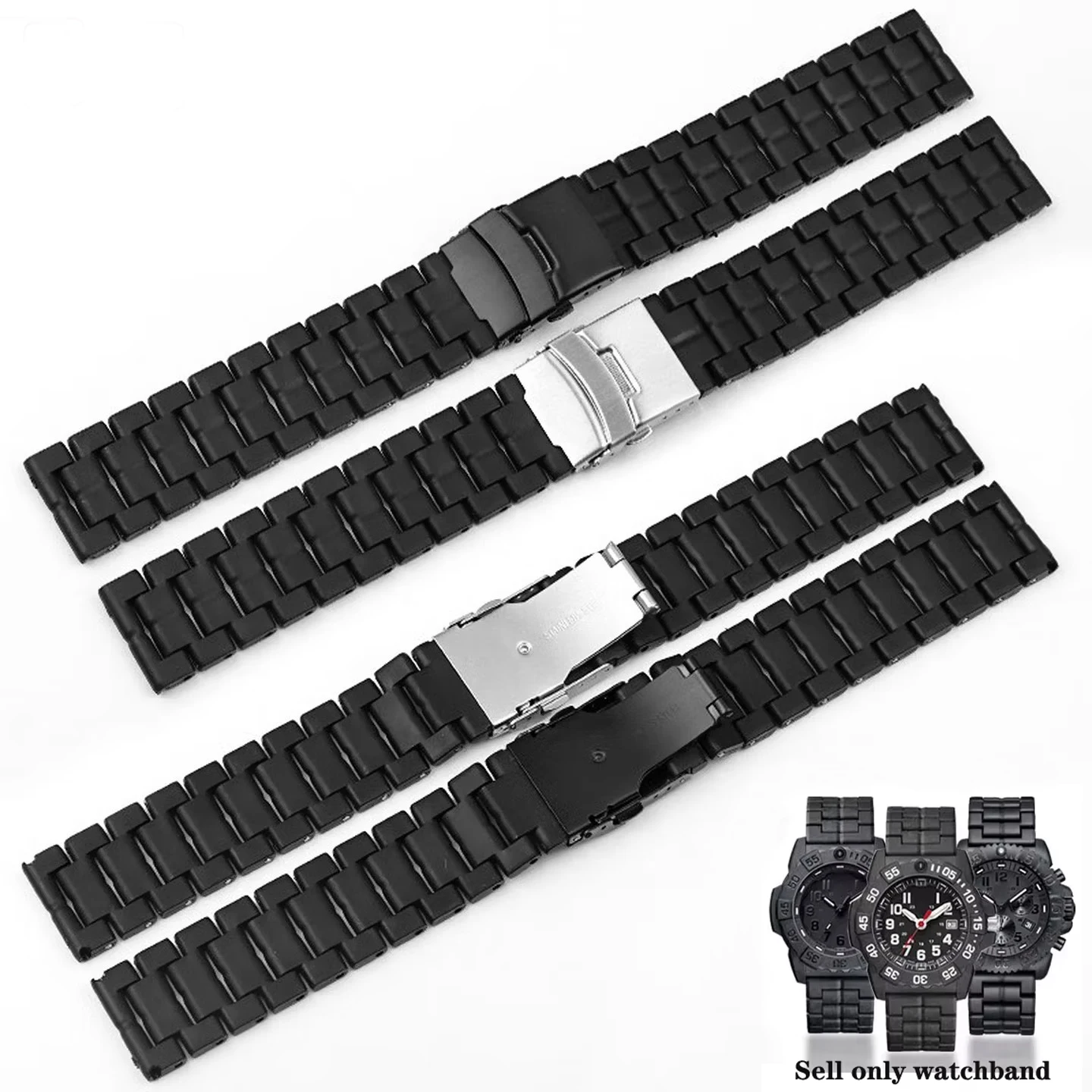 Plastic Steel Light Watchband 23mm Carbon Fiber Strap for Luminox 3080 3150 3051 Sport Man Black Bracelet Watch Accessories Band