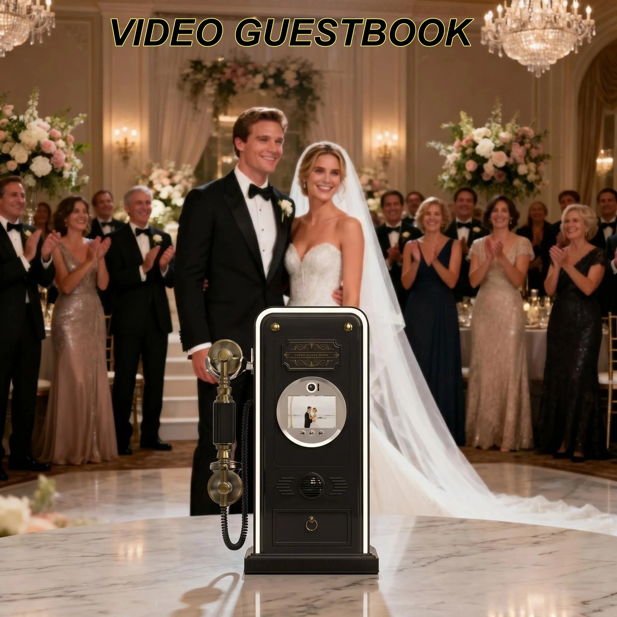 

FeiyaCom retro video Guestbook, 32GB memory, 1080P resolution, wedding party, birthday wishes message book, USB connection to PC