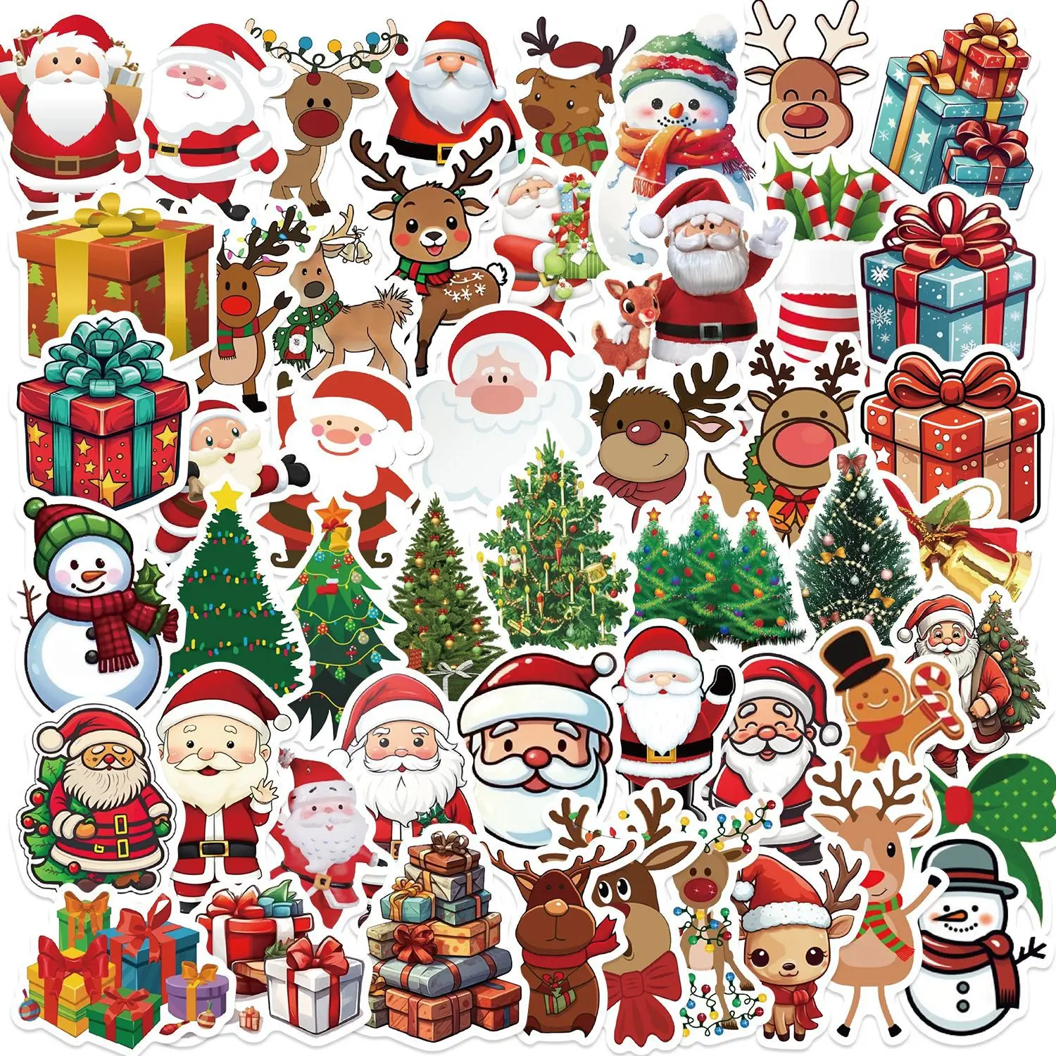 

10/50PCS Cartoon Christmas Day Stickers Decals For Fridge Phone Laptop Luggage Notebook Aesthetic Waterproof Stickers For Kids