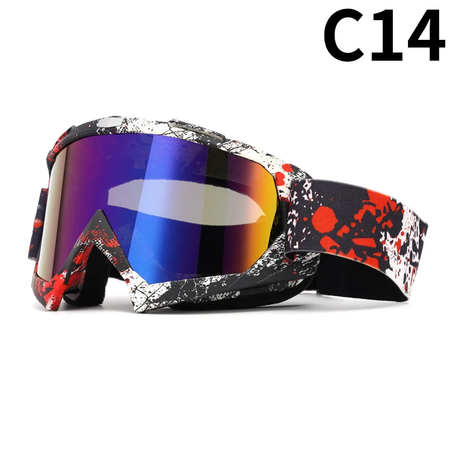 Unisex Water Transfer Printing Off-Road Motorcycle Goggles, Outdoor Riding Windproof Goggles, Multifunctional Ski Sports Glasses 5