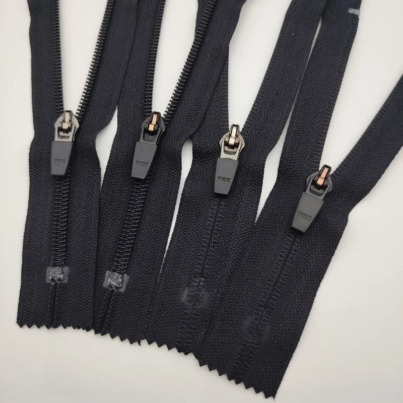 

5m/Lot 5# 15 To 35cm Ykk Zipper Nylon Leather Pull Transparent Top Bottom Stop Formal Reversible Boot Pocket Sewing Accessory