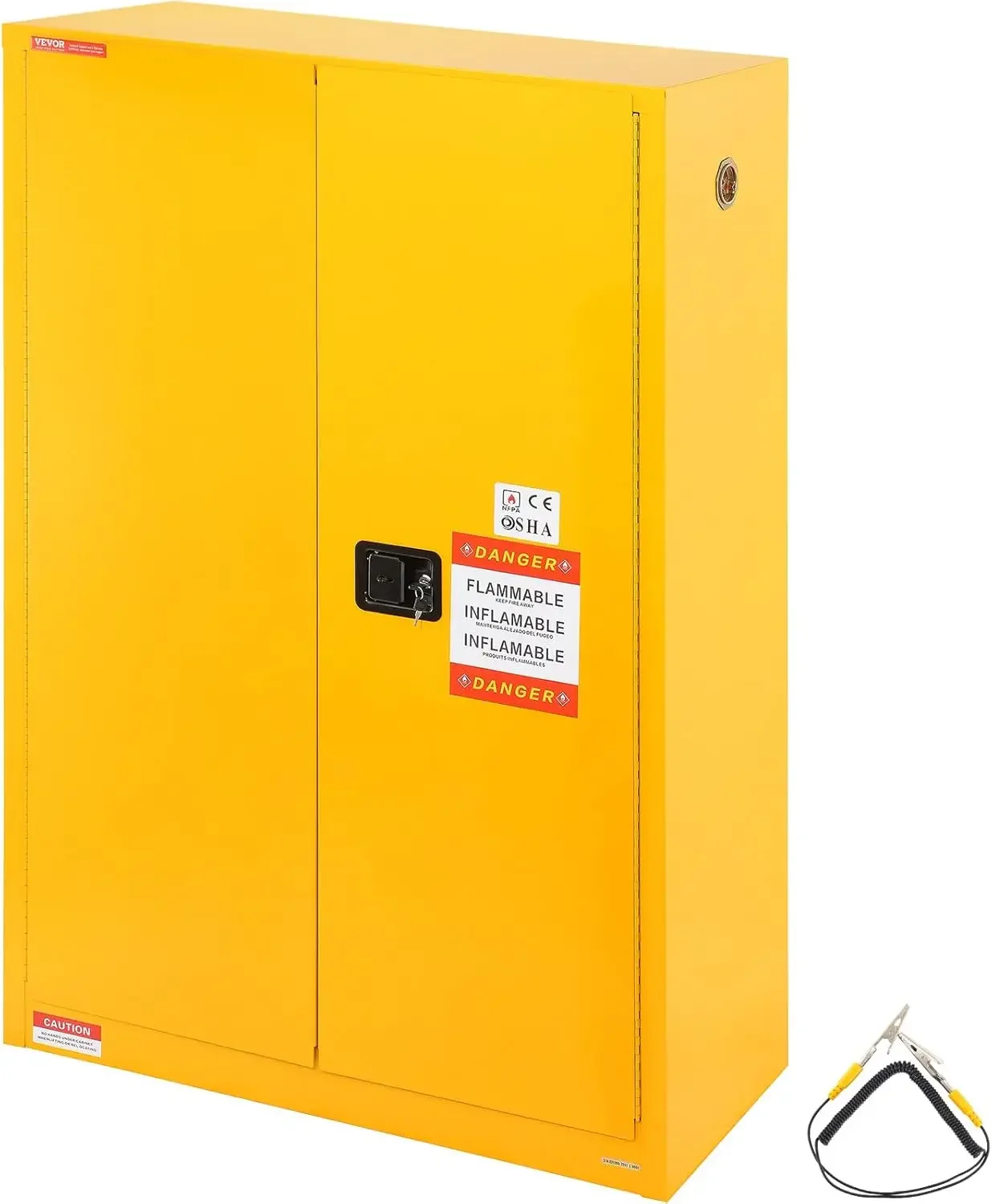 

Flammable Safety Cabinet, 45 Gal, Cold-Rolled Steel Flammable Liquid Storage Cabinet, 42.9 x 18.1 x 65.2 in Explosion Proof