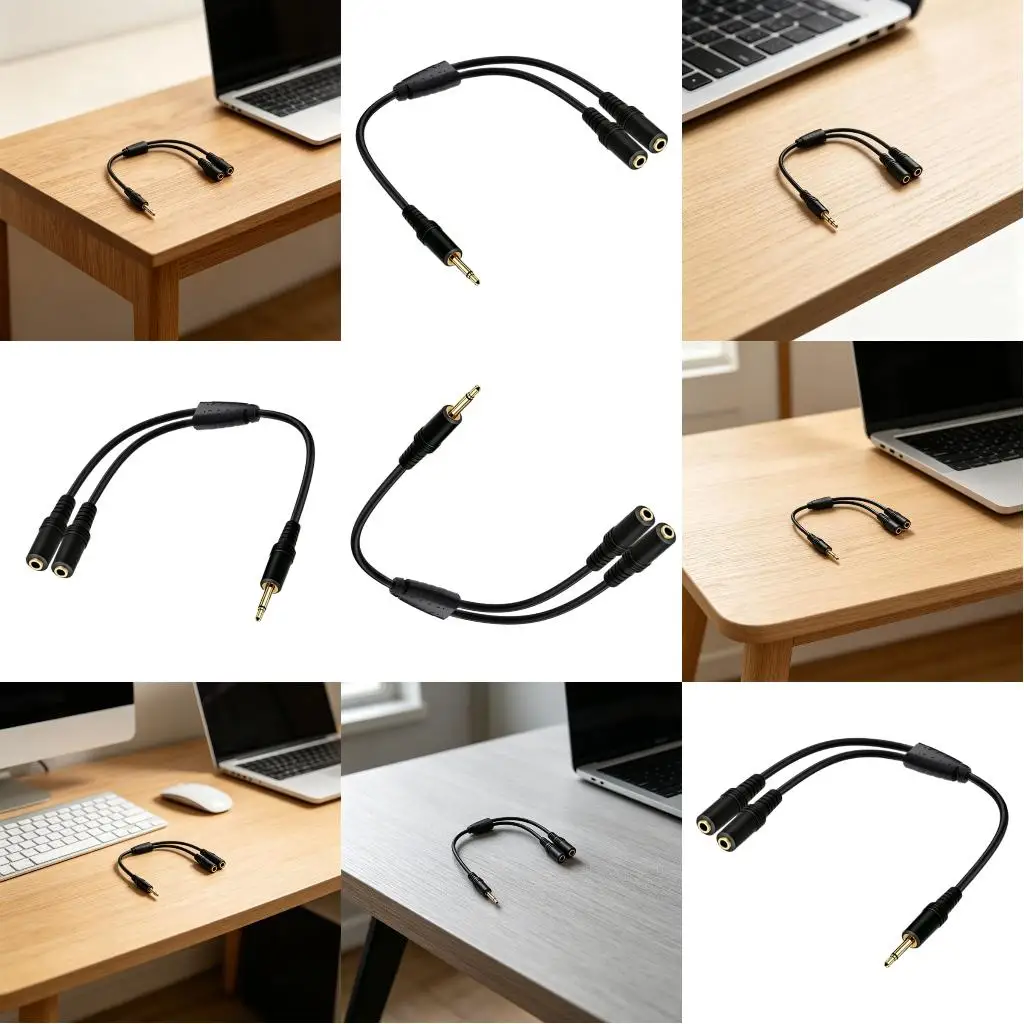 4XFC 1/8 Unit Single Sound Extension Wire 1 Male To 2 Female Y Divider 30cm Golden Coated Contacts For Sound Systems
