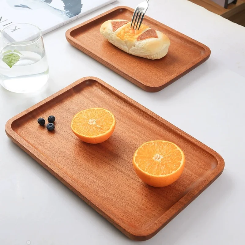 Japanese Style Ebony Dessert Tray, Cake Rack, Household Solid Wood Tableware, Tea Tray, Home Hotel Snacks, Bread Tray, Meals