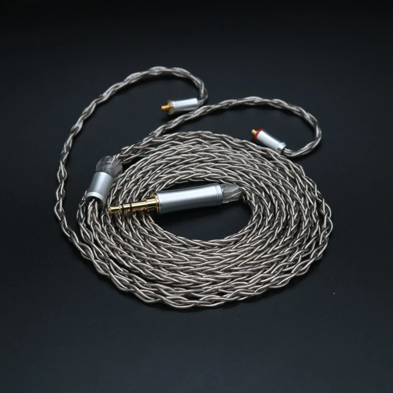 8 Core Oxygen-Free Copper Silver Plated Headphone Upgraded Cable HIFI Earphone Wire For SE846 SE535 TRN V80 V20 ED12 Earbuds