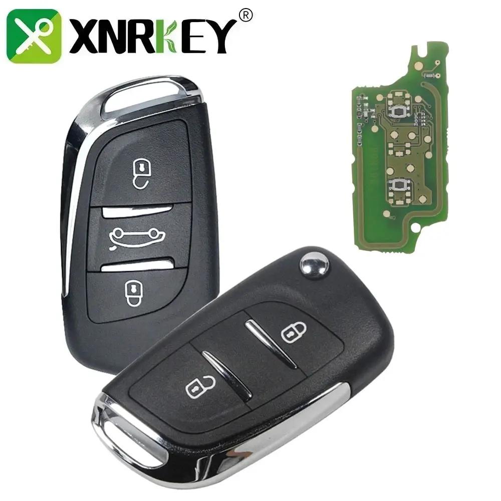 

XNRKEY 2/3 Buttons Modified Flip Car key For Peugeot Partner 307 308 407 408 3008 ASK 433MHz PCF7961 HU83/VA2 CE0536 Remote key