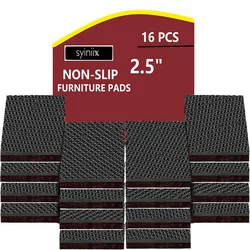 16pcs Non-Slip Furniture Pads, 2.5 Inch Ideal Self-Adhesive Rubber Feet For Furniture Legs, Anti-Slip Pad Floor Protectors