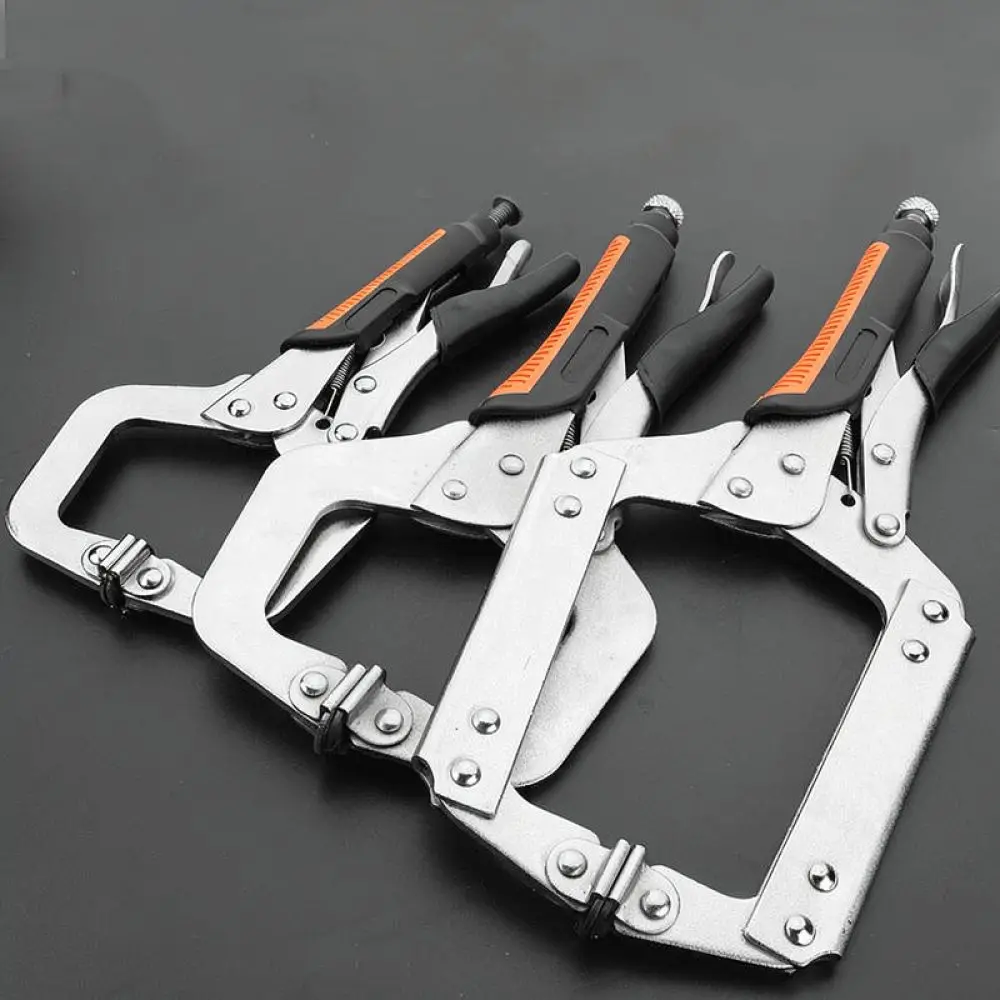 Powerful Locking C Clamp Pliers Large Capacity Metal Welding Tool Versatile Hand Held Fastener For Workshop