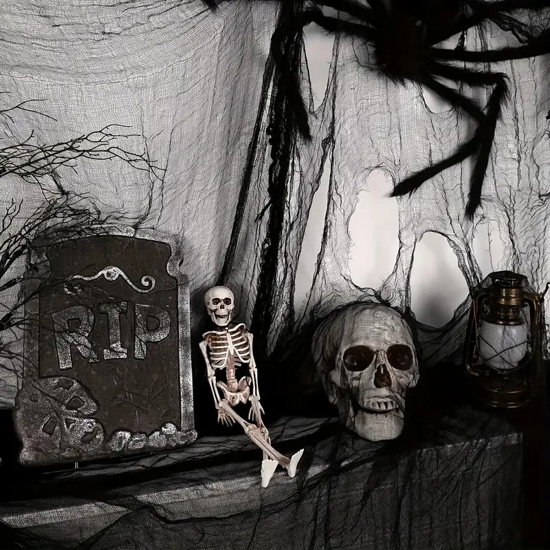 Halloween Creepy Gauze Cloth  Tattered Fabric Spooky Party Decor Haunted House Wall Window Table Door Drape Supply ﻿