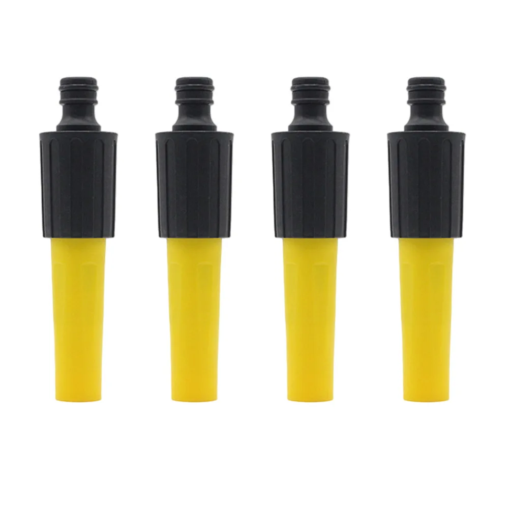 Plastic Adjustable Direct Spray Nozzle for Garden Car Washing 4 Piece Set Quick Connect Easy Grip Yellow Finish