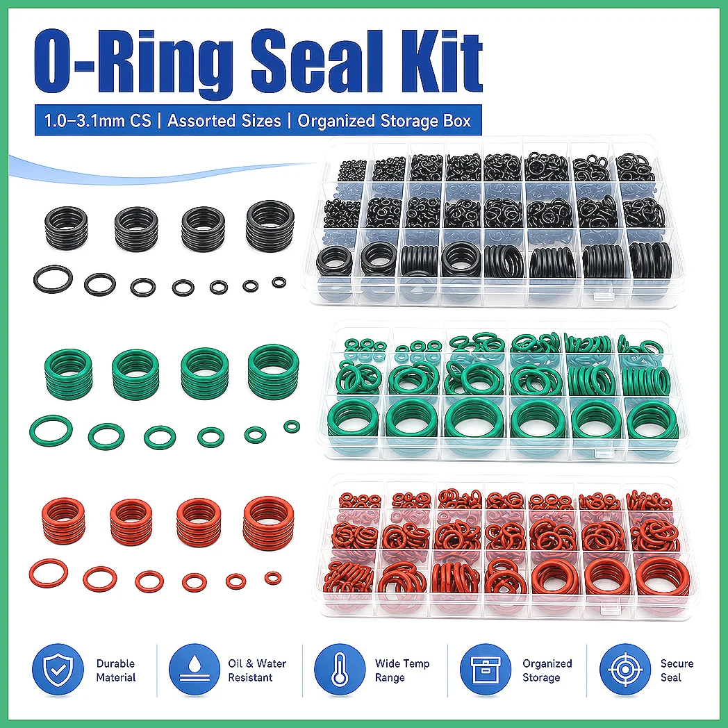 VMQ NBR FKM O Ring Silicone Red O-ring Black Nitrile Rubber Oring Car Gaskets Corrosion High Temp Oil Resistant Seal Washer 1