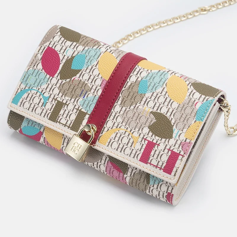 CH Women Crossbody Bag Floral Print Chain Shoulder Bag Fashion Designer Flap Bag Luxury PU Leather Purse For Daily Use image 4
