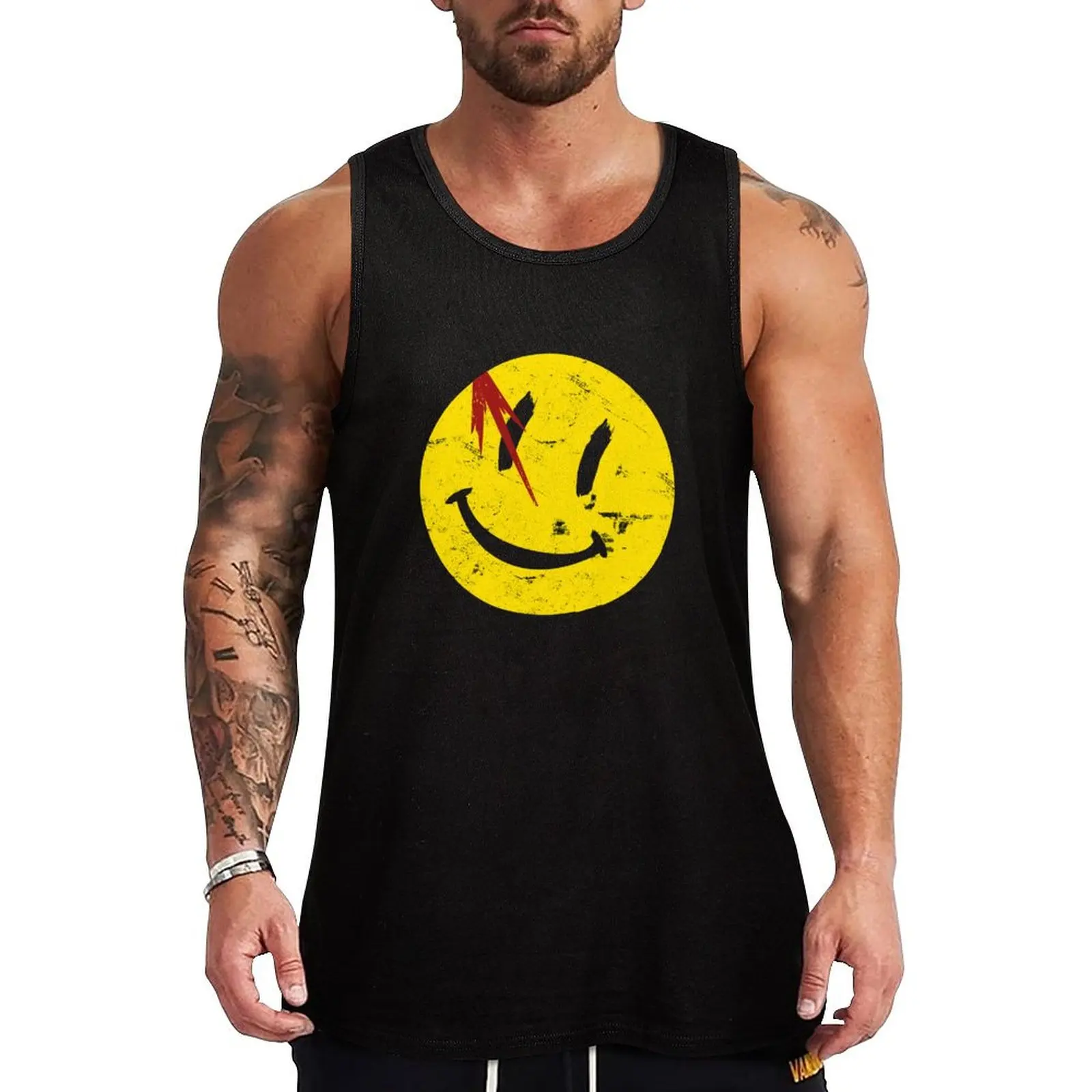 

Watchmen Symbol Smile Vintage Tank Top Men's gym articles Men's clothes
