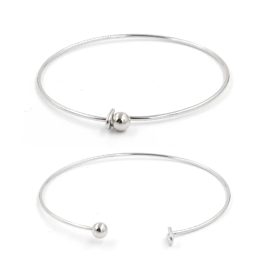 Fnixtar Roestvrij Staaldraad Uitbreidbaar Armband Base Verstelbare Bangle Diy Charm Armbanden Bangles Innerlijke Dia 60Mm 50 Stuk/partij - afbeelding 2