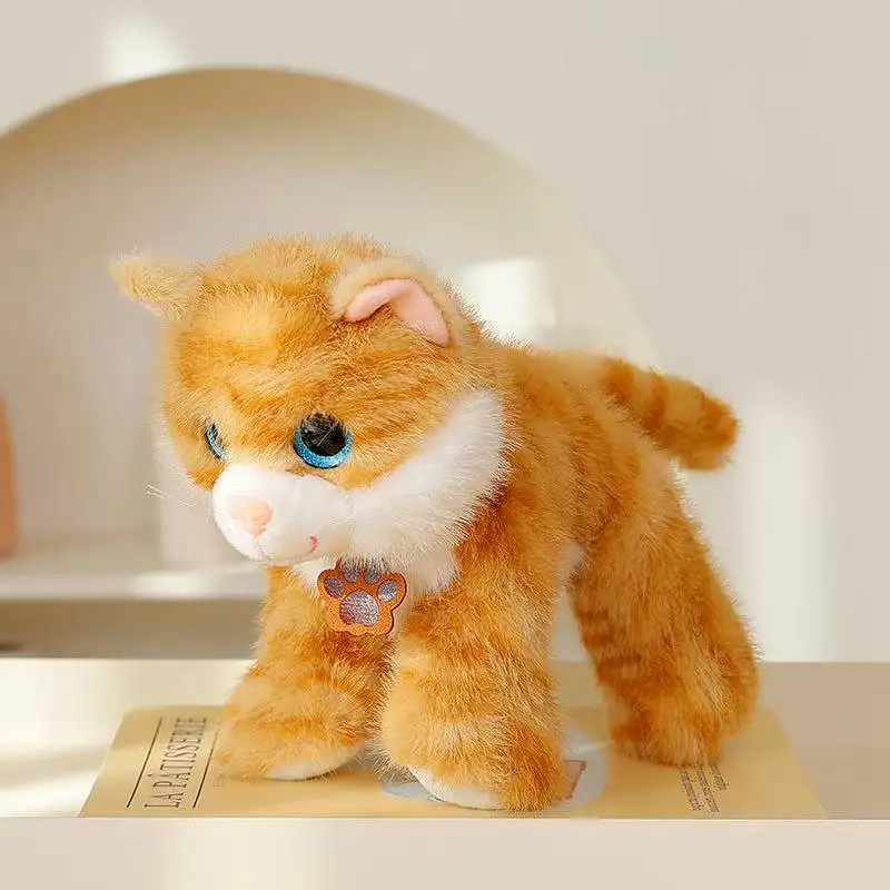 ตุ๊กตาแมวตาโตจำลองรุ่นล่าสุด ตุ๊กตาผ้ากำมะหยี่น่ารัก การ์ตูนแอนิเมชั่น ตุ๊กตาของขวัญวันเกิดเด็กน่ารัก