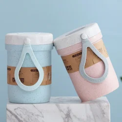300ml Soup Box Sealed Leakproof Kids Lunch box Wheat Straw Breakfast Cup Soup Cup Microwave Bento Box Food Storage Container