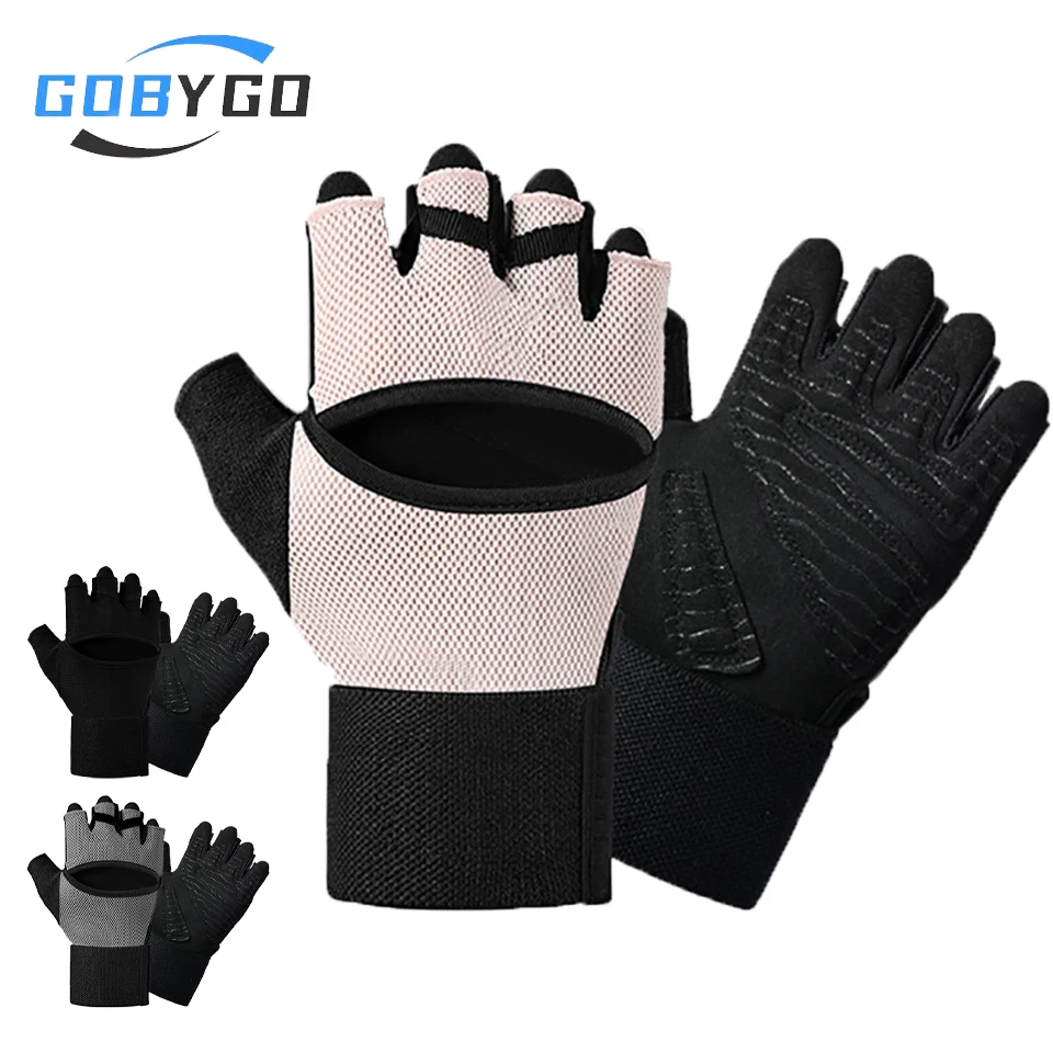 

GOBYGO Fitness Gloves Anti-Slip Wear-Resistant Highly Elastic Breathable Half-Fingered Gloves Outdoor Cycling Gym Weightlifting