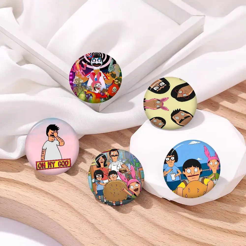 Cartoon B-Bobs B-Burgers Creative Tinplate Soft Button Pins Animal Icon Brooch Lapel Backpack Badge Accessories Pin