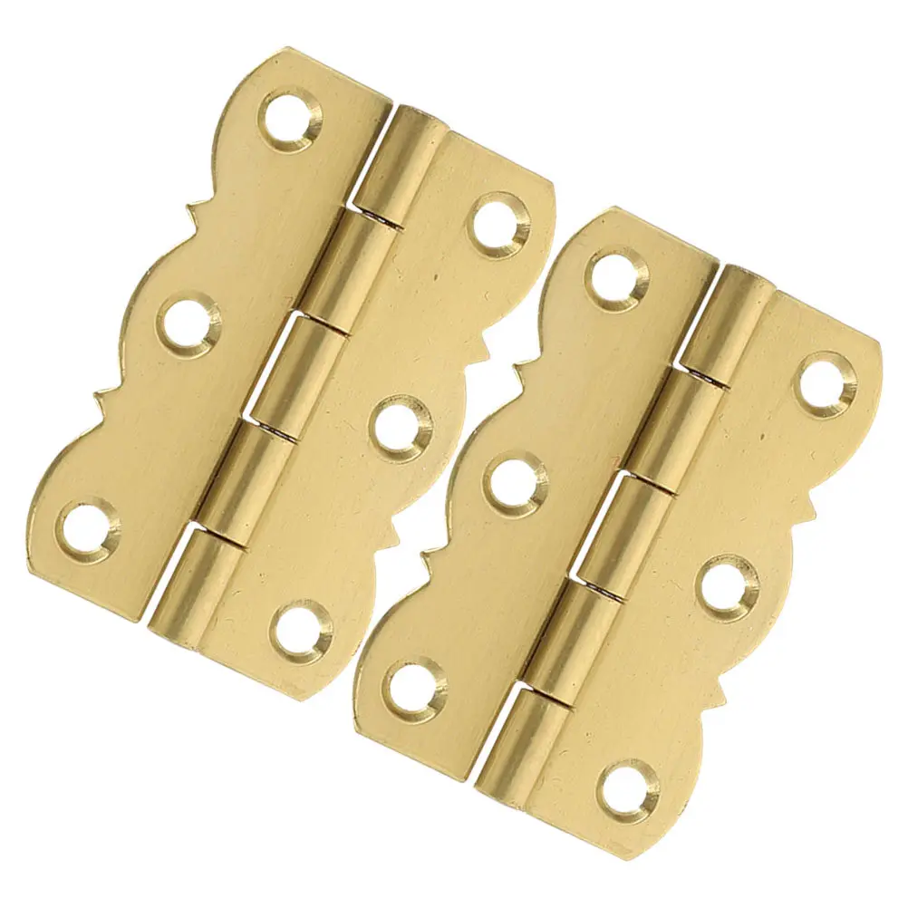 2 pcs Golden Small Cabinet Hinges for Doors, Drawers, Chests, Folding & Piano Applications