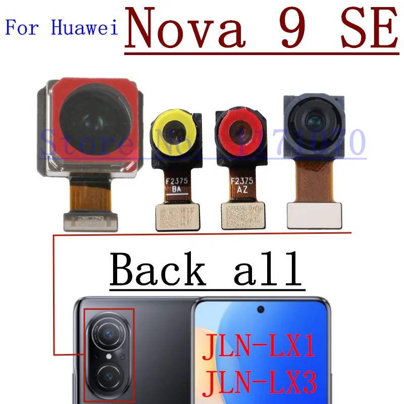 Rear Camera For Huawei Nova 9 SE 9SE Original Back Ultrawide+Depth+Macro Front Selfie Samll Camera Flex Cable Parts