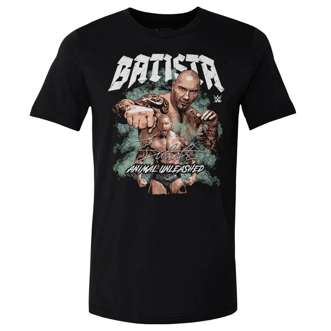 Fashion Sports Top Boxer 2024 Summer Men's  Printed Wrestler Batista T-shirt Children's Street Sports Top Casual Short Sleeve