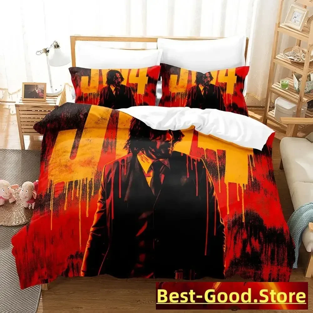 New John Wick Bedding Set Single Twin Full Queen King Size Bed Set Adult Kid Bedroom Duvetcover Sets Anime parure de lit Bed