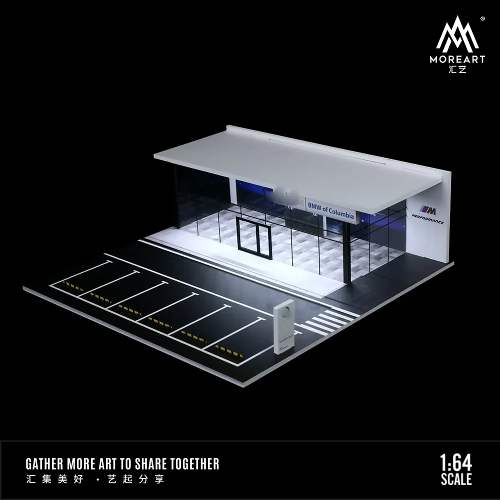 TimeMicro&MoreArt 1:64 M Power theme assembled version of the car showroom lighting scene