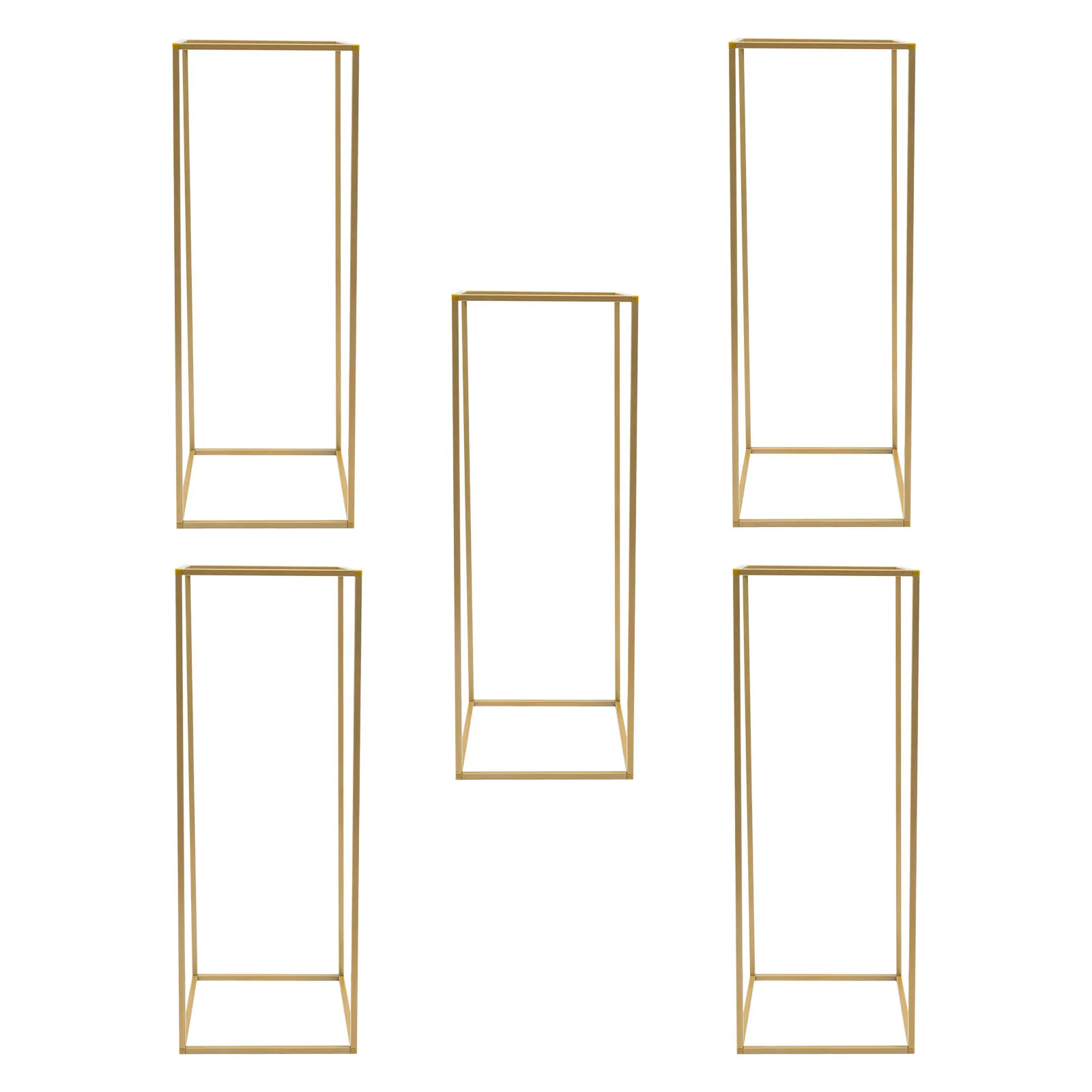 웨딩 플라워 스탠드 세트 - 아치형 & 직사각형 스탠드 2개, 견고한 스틸, 22LBS 용량 - 결혼식, 파티, 이벤트, DIY 데코용