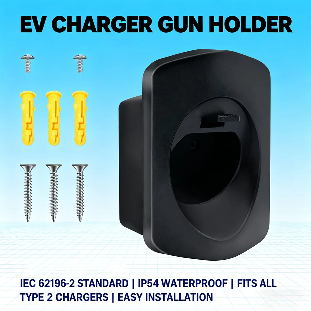

Type2 Держатель зарядного устройства для электромобилей IEC62196-2 Органайзер для зарядного кабеля Держатель вилки Элегантный настенный ящик Настенное крепление Поддержка зарядного устройства для электромобилей Type2