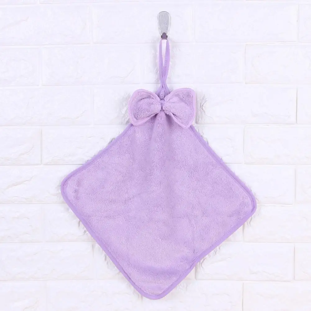 Toalla de mano con lazo, diseño de cordón, microfibra delicada, toalla de lavado, accesorios de baño