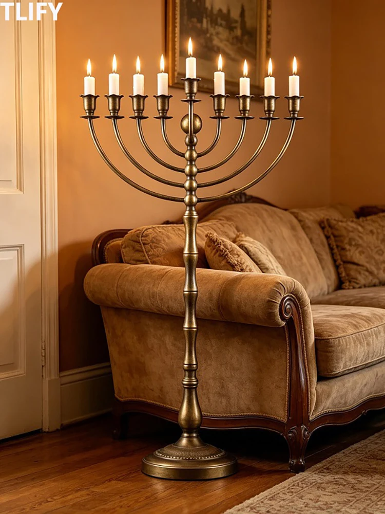 

81CM Retro Candle Holders 9 Arms Wedding Candlestick Party Christmas Table Candelabra Home Decoration Candlelight