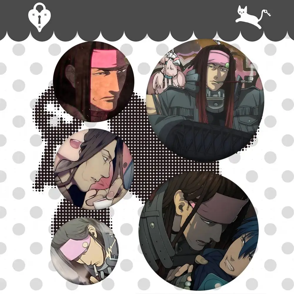 1pc Mink Game D-DRAMAtical Murder Cartoon Style Badge Brooches On Backpack Decoration Round Enamel Pins For Accessorys