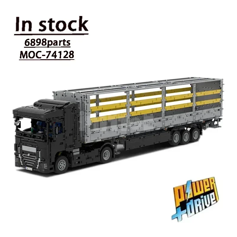 MOC-74128 Combined DAF XF 460 + Trailer RC Cargo Transport Truck Assembly Model 6898 Building Block Parts Kids Birthday Toy Gift