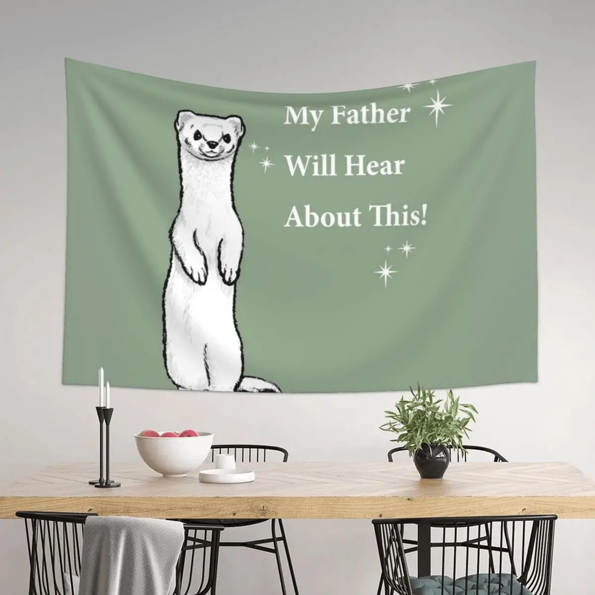 

Draco Ferret Tapestry Wall Carpet Anime Decor Bathroom Decor Tapestry