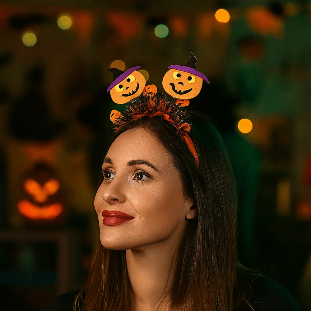 

Funny Bat Halloween Hair Hoop Ghost Pumpkin Spider Headband Plastic Polyester Festival Hair Accessories Girl